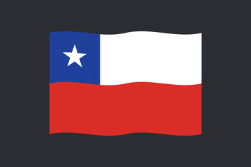 Flag of chile vector design. Chilean national symbol.