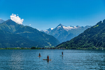 Fototapeta premium Beautiful landscape with Alps and Zeller See in Zell am See, Salzburger Land, Austria.