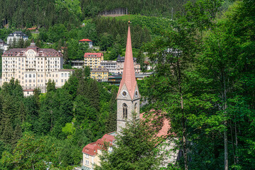 The St. Preims Parish Church in Bad Gastein has its origins in the year 696, Bad Gastein, Austria