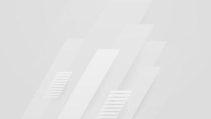 Fototapeta premium Minimal geometric white light background abstract design illustration