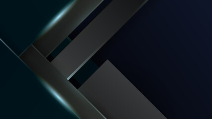 Obraz premium Abstract dark black and green background illustration with geometric graphic elements