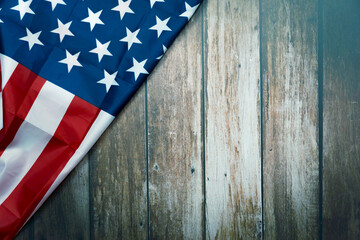 American Flag on wood Wallpaper for Background  American day flag.