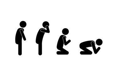 A sad man stands and lies down. Stages of sadness