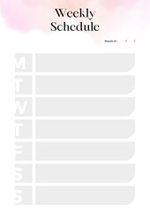 Elegant Weekly Schedule Planner Template Sheet, Modern Planner Template Sheet. Minimalist Planner Page Template.