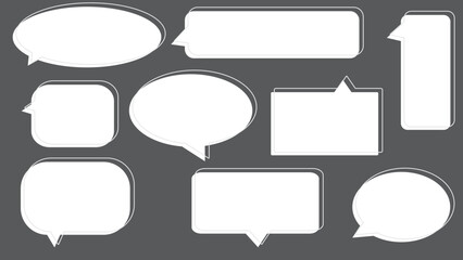 Fototapeta premium collection of a blank speech bubble, conversation box, chatbox, and dialog box illustration on white background perfect for your design