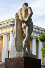 Russia. Saint-Petersburg. Sculpture of Hercules of Farnese in the Alexander Garden.