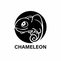 chameleon reptile logo design. illustration of chameleon