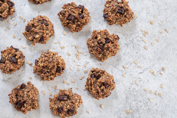 Healthy oatmeal banana cookies with chocolate chips
