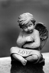 Cherub Angel Sculpture with Wings Representing Love Faith and Peace Spirit