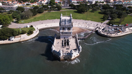 The Belem Tower (Torre de Belém) was built between 1514 and 1520 in a Manueline style by the...
