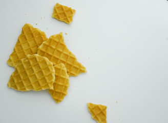 Wafers waffle on a isolated white background