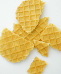 Wafers waffle on a isolated white background