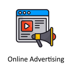 Online Advertising vector Filled outline Icon Design illustration. Project Managements Symbol on White background EPS 10 File