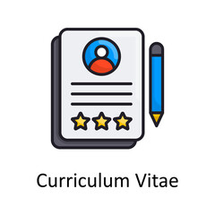 Curriculum Vitae vector Filled outline Icon Design illustration. Project Managements Symbol on White background EPS 10 File
