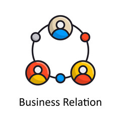 Business Relation vector Filled outline Icon Design illustration. Project Managements Symbol on White background EPS 10 File