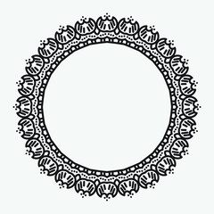 round ornament, round frame. Traditional elegant floral eastern ornament to decorate and design greeting cards, certificates, wedding invitations