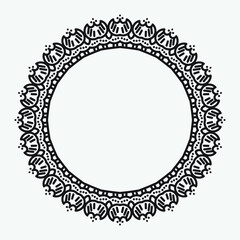 round ornament, round frame. Traditional elegant floral eastern ornament to decorate and design greeting cards, certificates, wedding invitations