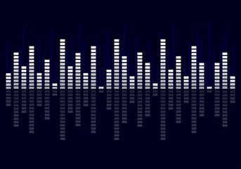 Sound wave equalizer isolated on black background. Digital music equalizer. Audio frequency. Vector illustration