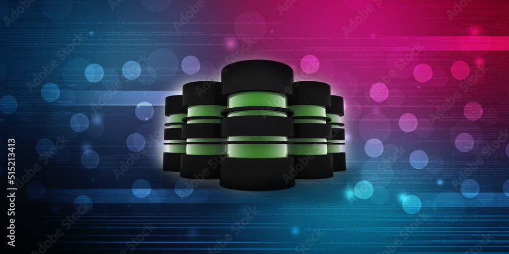 Poster 3d rendering database storage illustration