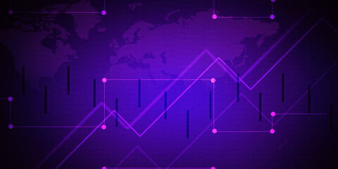 2d rendering Stock market online business concept. business Graph 