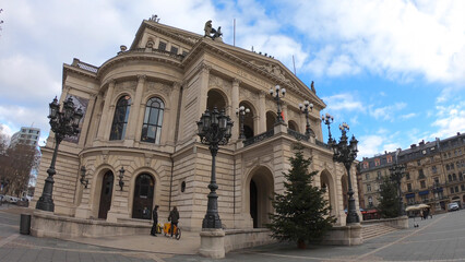 Frankfurt am Main, Germany, December 7, 2021: The original opera house in Frankfurt is now the Alte...