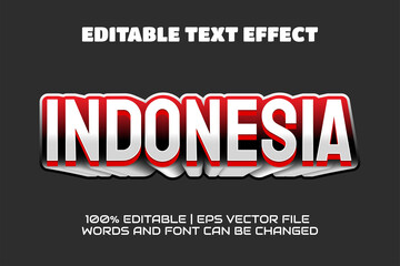 Indonesian text 3d editable text effect for indonesia independence day.