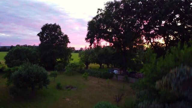 Swimming pool in garden, colorful toys
Calmer aerial view flight drone rocket shot strait up at Countryside village Hainichen in Europe Saxony Anhalt, summer 4k Cinematic from above by Philipp Marnitz
