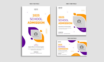 School admission social media and web banner template