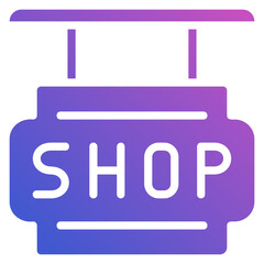 Obraz premium Shop Board flat gradient icon. Can be used for digital product, presentation, print design and more.