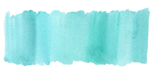 Watercolor turquoise splash isolated on white background. © dreamloud