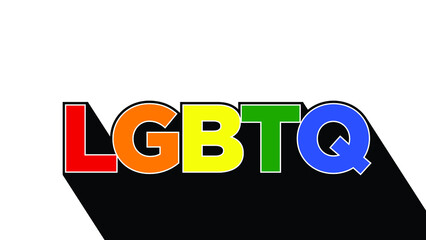Happy Pride Day concept for LGBTQ community. LGBT Pride Typography Vector. Pride Text with LGBTQ Rainbow Flag Color.