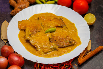 delicious pomfret fish curry is ready to serve.