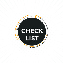 Check list text banner in flat style.
