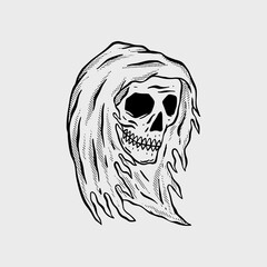 hand drawn skull illustration for tshirt jacket hoodie can be used for stickers etc