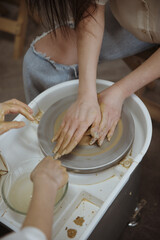 clay class,  the girl clay casting, casting-clay craft, Mesmerizing Clay Pottery, clay day invitation, template, free space for text, art hobby