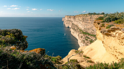 Ta' Ċenċ Cliffs, Gozo, Malta. Mid day, few clouds, sunny. Photo taken in January 2022.