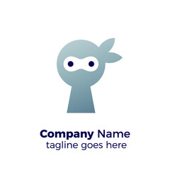 ninja lock logo simple vector design illustration template