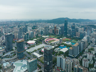 Fototapeta premium Aerial view of Tianhe CBD in Guangzhou, China