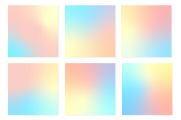 Obraz premium Set of jpg image grainy gradients in pastel colors. For covers, wallpapers, branding and other projects. You can use a grainy texture for any of the gradients.