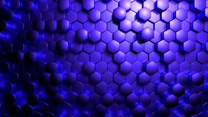Purple hexagon background. 3d illustration, 3d rendering