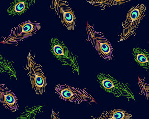 seamless luxurious feather pattern
