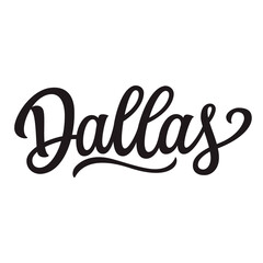 Dallas. Hand lettering text . Vector typography for t shirts, posters, cards