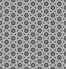 Seamless traditional Japanese ornament Kumiko.Black color lines.