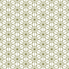 Seamless traditional Japanese ornament Kumiko.Golden color lines.