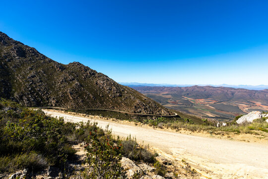 Looking down on Little Karoo from the Swartberg Mountain Pass