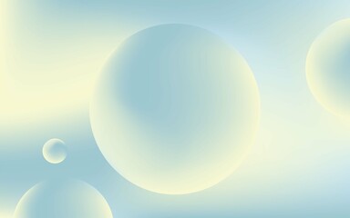 Simple banner design with floating bubbles. Abstract background with blue and yellow spheres isolated on the light. 