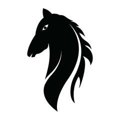 black horse simple concept logo for company  on white background
