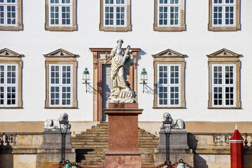 Statue at the front of Fredensborg Palace in Denmark