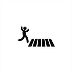Pedestrian crossing icon. Zebra crossing. Vector icon isolated on white background.