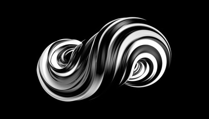 Abstract black and white infinity. 3D rendering